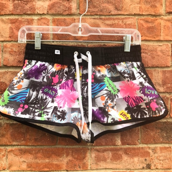 OP Pants - NWOT Neon Palm Tree Hollywood Active Shorts